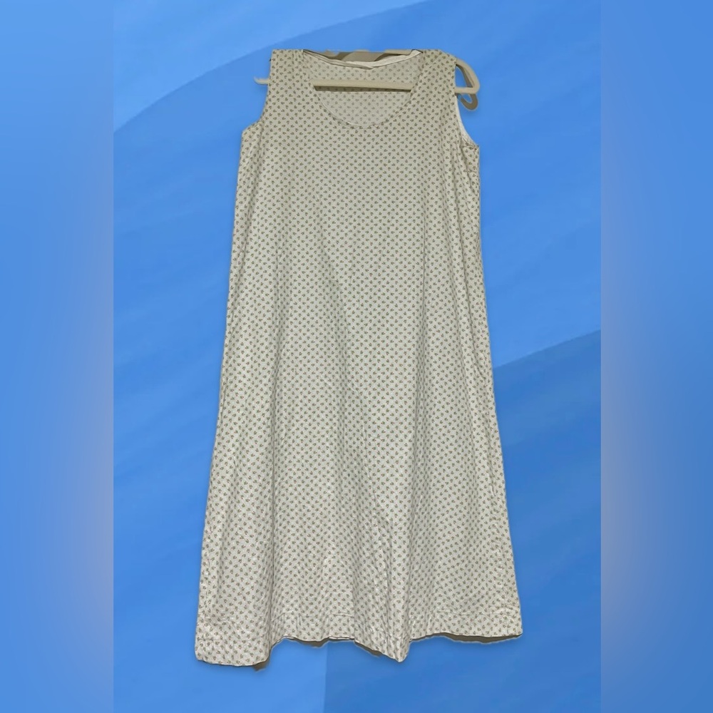 Handmade vintage sleeveless midi dress with floral detailing